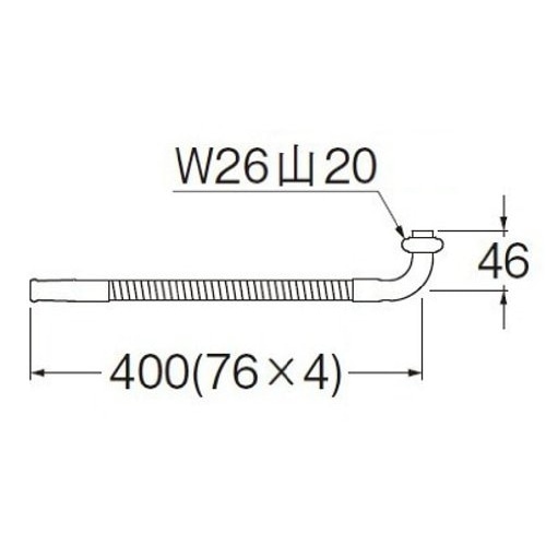 SANEI 厨房用ベンリー自在パイプA181-76X4-16 長さ400mm