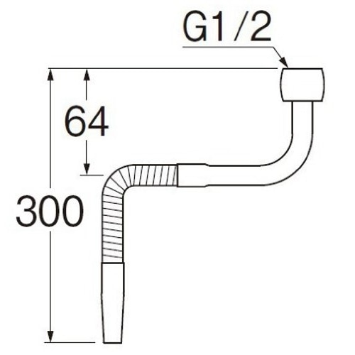 SANEI 厨房用ベンリーパイプA181-77X3-13 長さ300mm