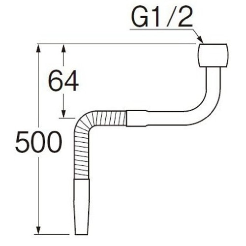 SANEI 厨房用ベンリーパイプA181-77X5-13 長さ500mm
