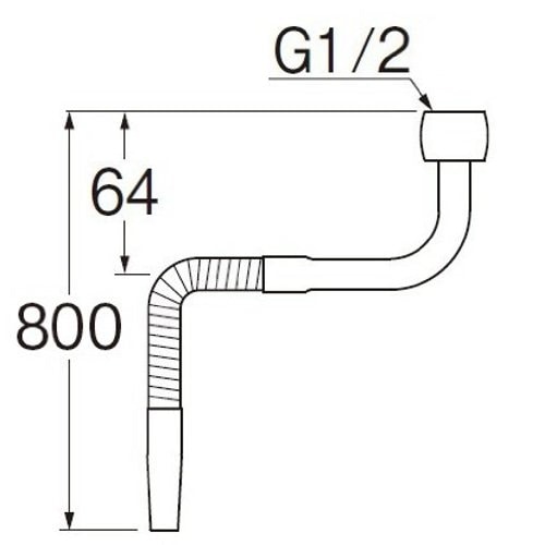 SANEI 厨房用ベンリーパイプA181-77X8-13 長さ800mm