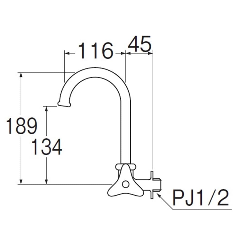 SANEI 横形ツル首自在水栓JA26J-13
