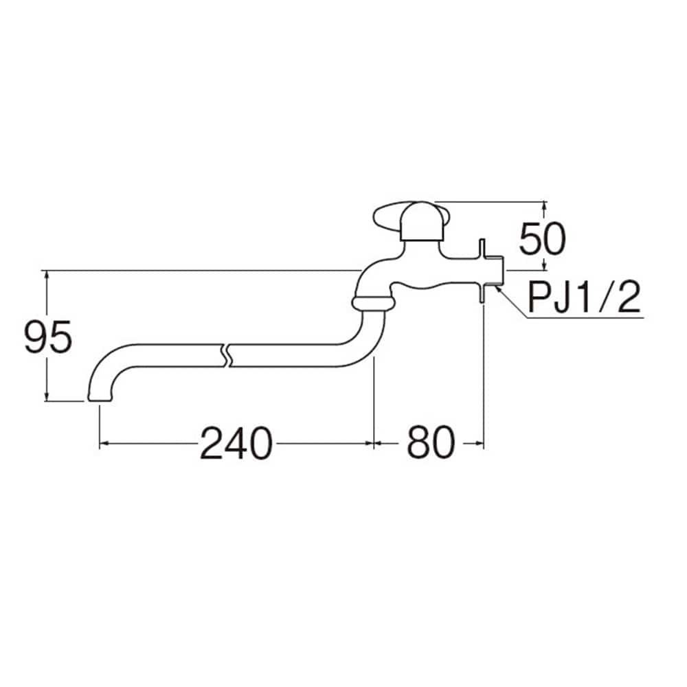 SANEI ミニセラ自在水栓JA105-L2-13 パイプ長さ240mm