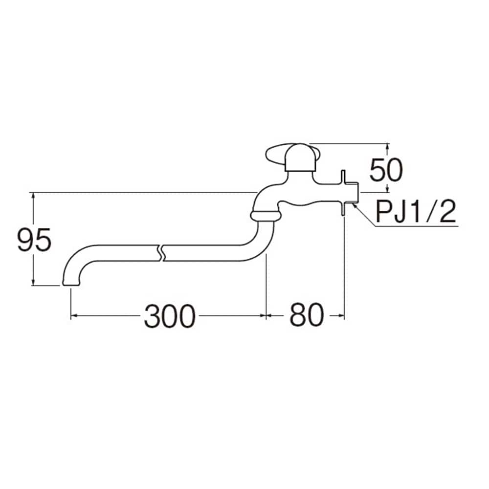 SANEI ミニセラ自在水栓JA105-L3-13 パイプ長さ300mm