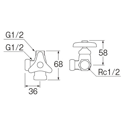 SANEI ストレート分岐バルブB4111-L-13 Ｂ4111-Ｌ