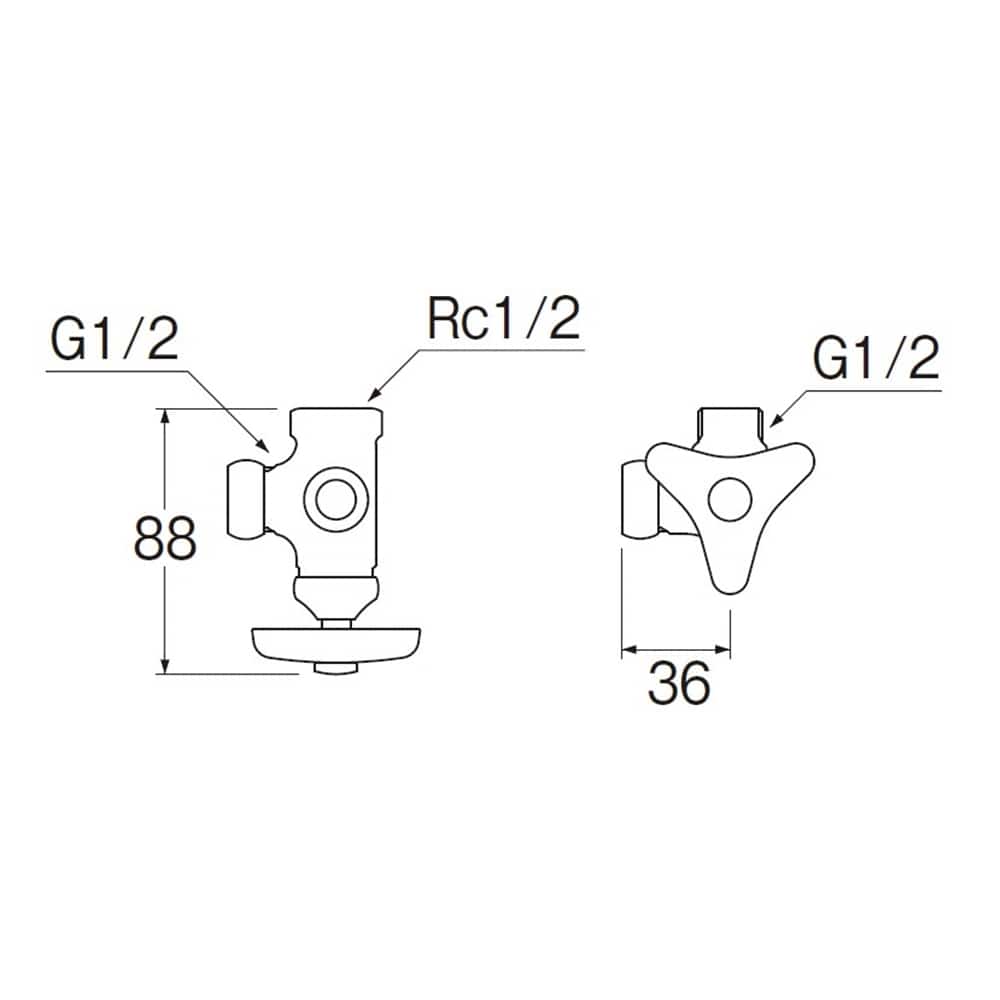 SANEI アングル分岐バルブJB4112-X3-L-13 レフト