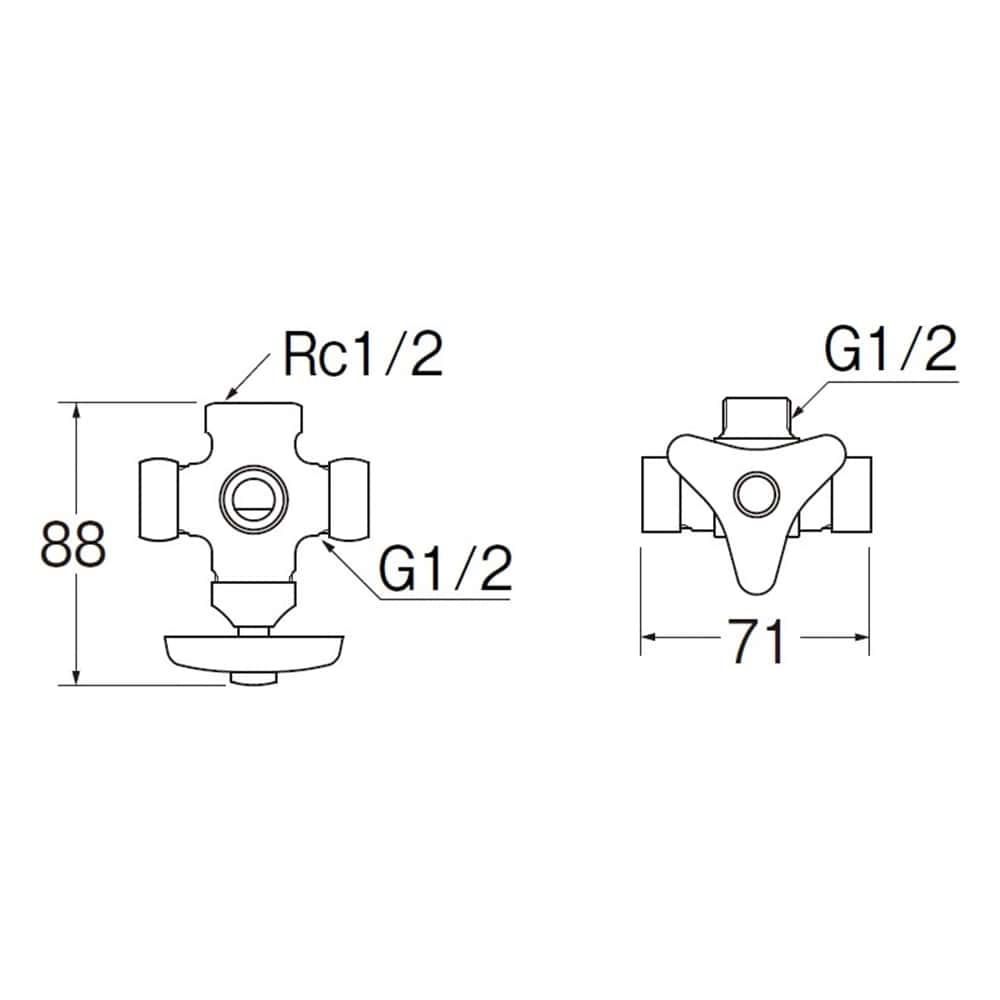 SANEI 分岐止水栓本体JB411-X3-13