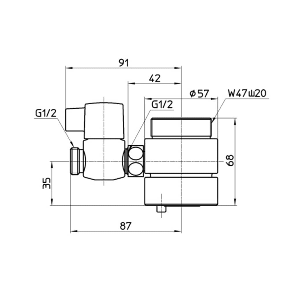 SANEI シングル混合栓用分岐アダプターB98-1A