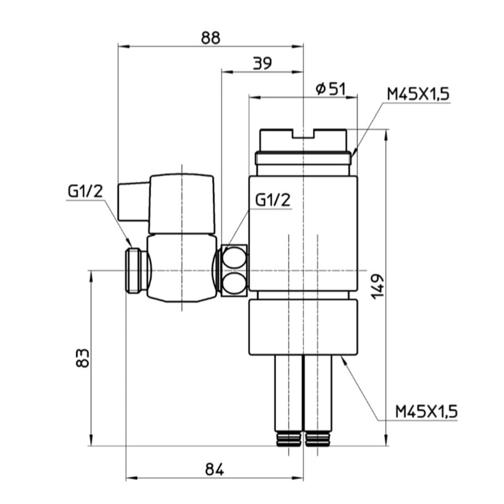 SANEI シングル混合栓用分岐アダプターB98-1B