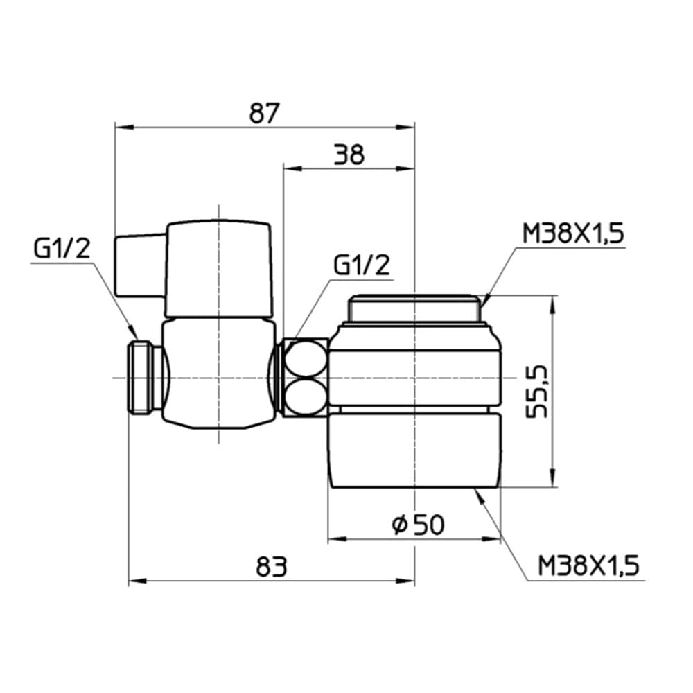 SANEI シングル混合栓用分岐アダプターB98-AU