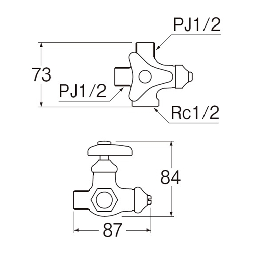 SANEI 分岐止水栓本体（共用形）V2220LAD-X3-13