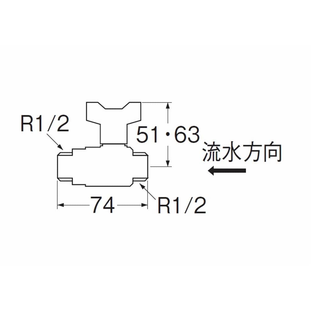 SANEI 逆止付ボールバルブV611BV-13 呼び13