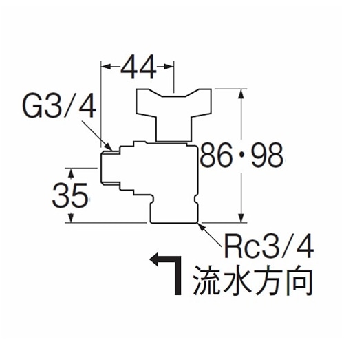 SANEI 逆止付アングルボールバルブV620BV-20