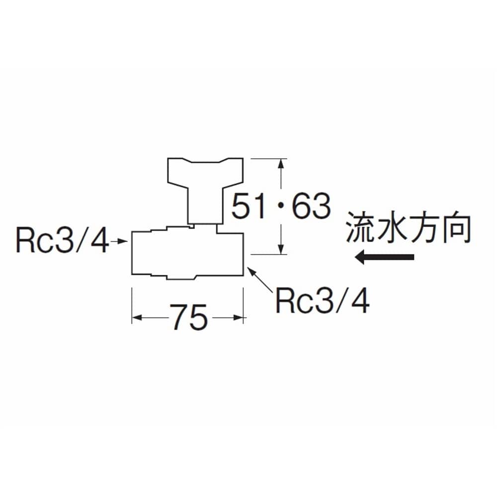 SANEI 逆止付ボールバルブV655BV-20 呼び20