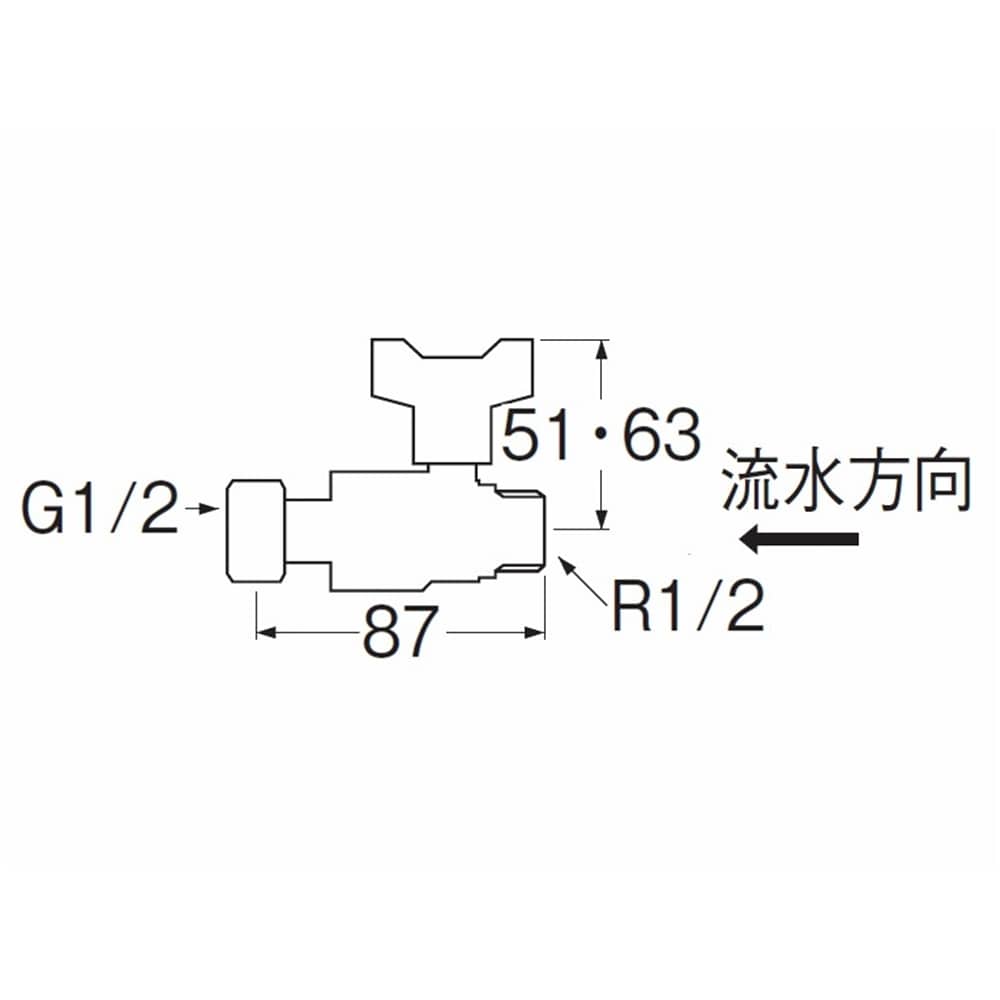 SANEI ナット付逆止付ボールバルブV665BV-13 呼び13