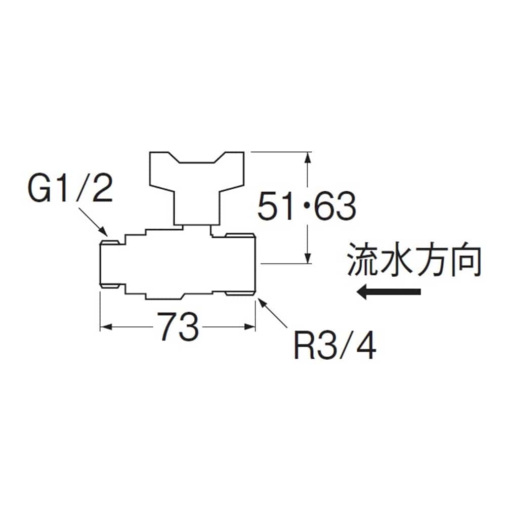 SANEI 逆止付ボールバルブV616BV-20X13