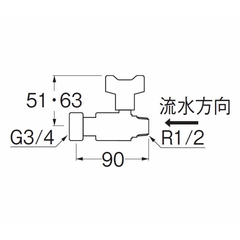 SANEI ナット付逆止付ボールバルブV667BV-13X20 13Ｘ20