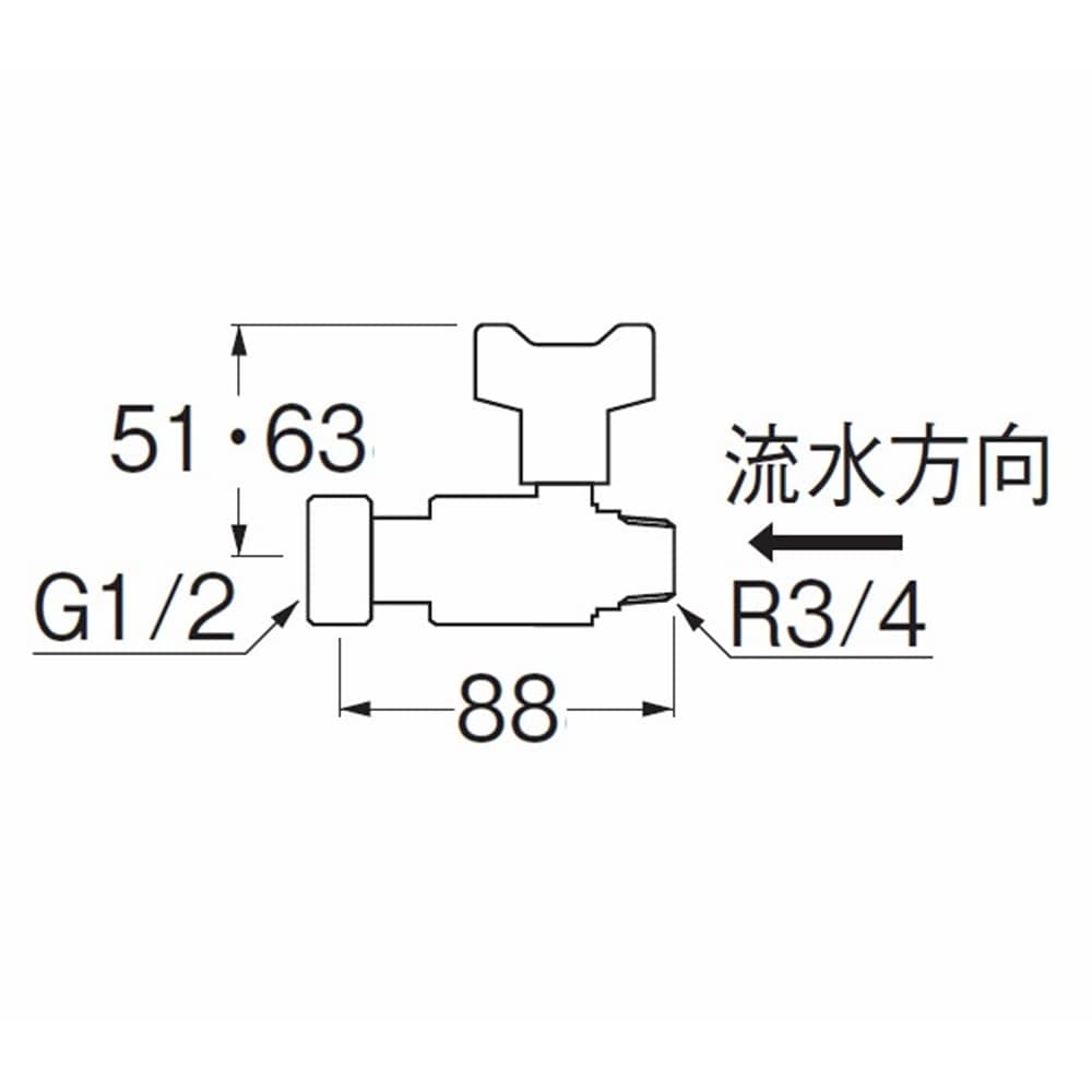 SANEI ナット付逆止付ボールバルブV667BV-20X13 20Ｘ13A