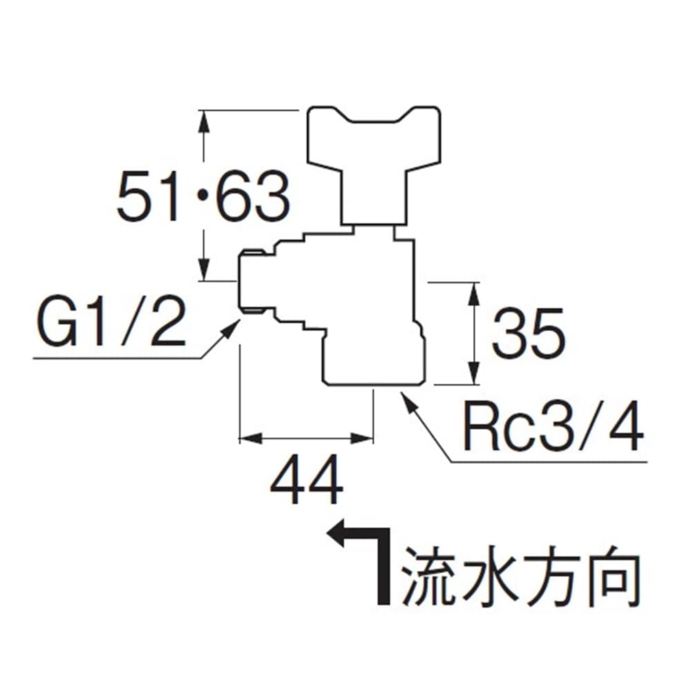 SANEI 逆止付アングルボールバルブV627BV-20X13