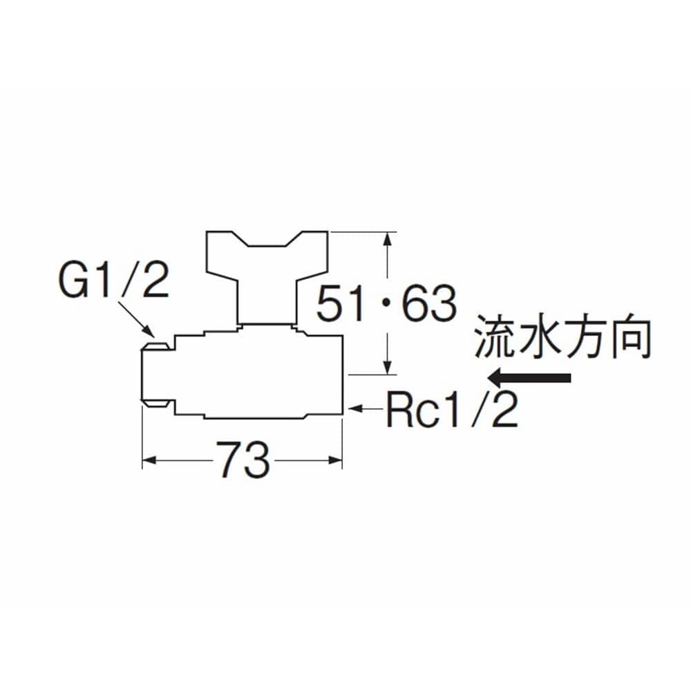 SANEI コア付逆止付ボールバルブV640BPV-13 呼び13