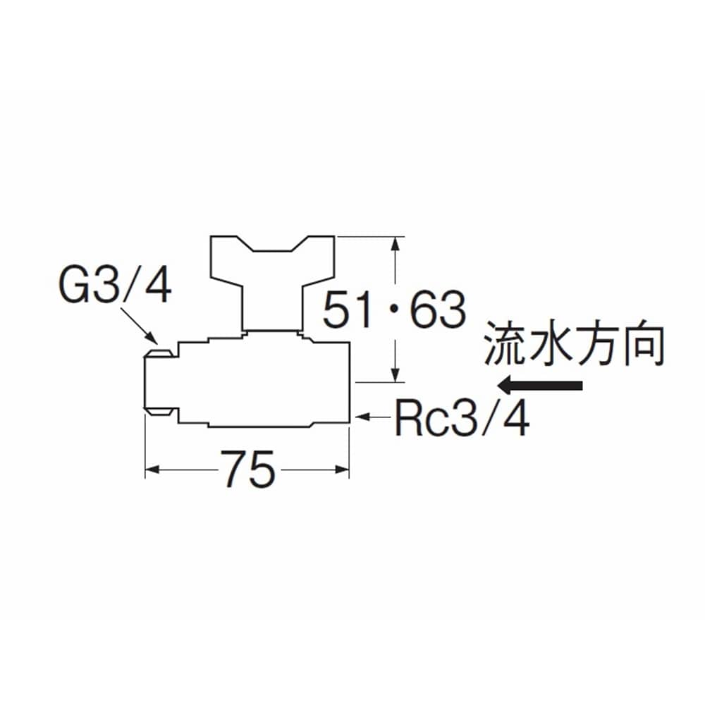 SANEI コア付逆止付ボールバルブV640BPV-20 呼び20