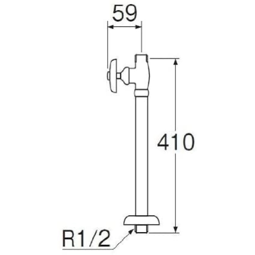 SANEI ストレート形止水栓 JV21JS-X2-13X350 13Ｘ350