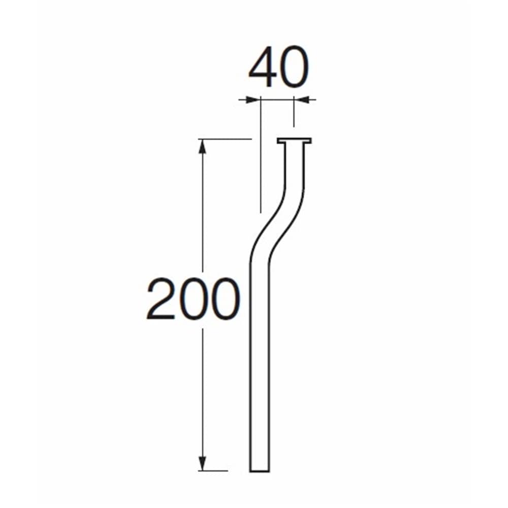 SANEI ツバ付小便曲管V90J-63-D-40X200 200mm