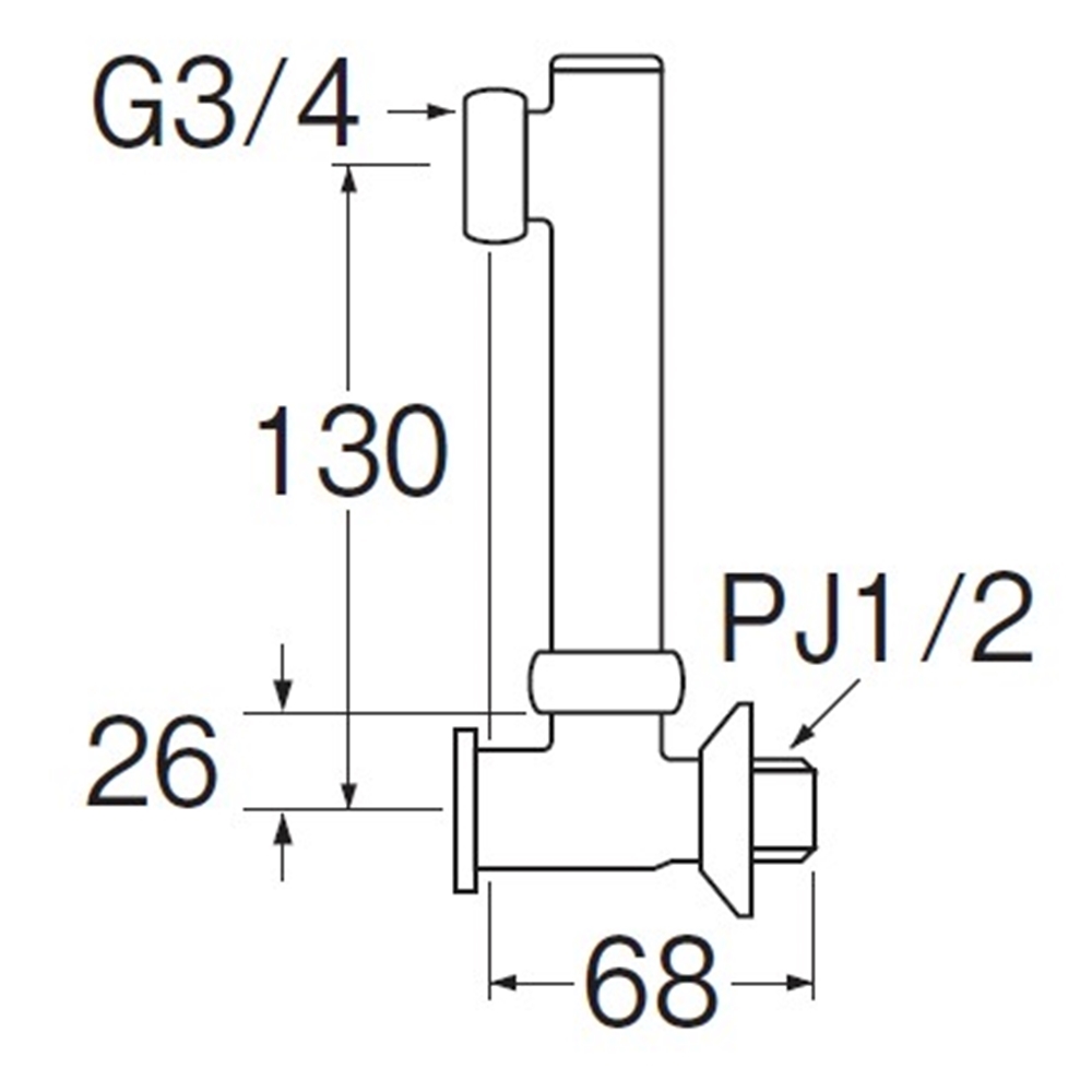 SANEI 延長偏心管（寒冷地用）U3-9XK-130 偏心寸法：130mm（寒冷地仕様）