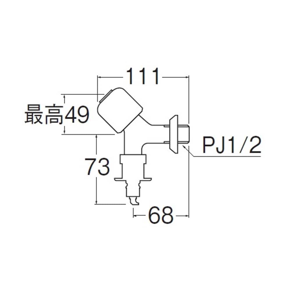 SANEI 洗濯機用送り座水栓JY1431CTV-1-13