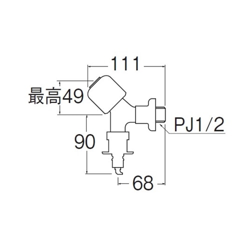 SANEI 洗濯機用送り座水栓JY143CTV-1-13