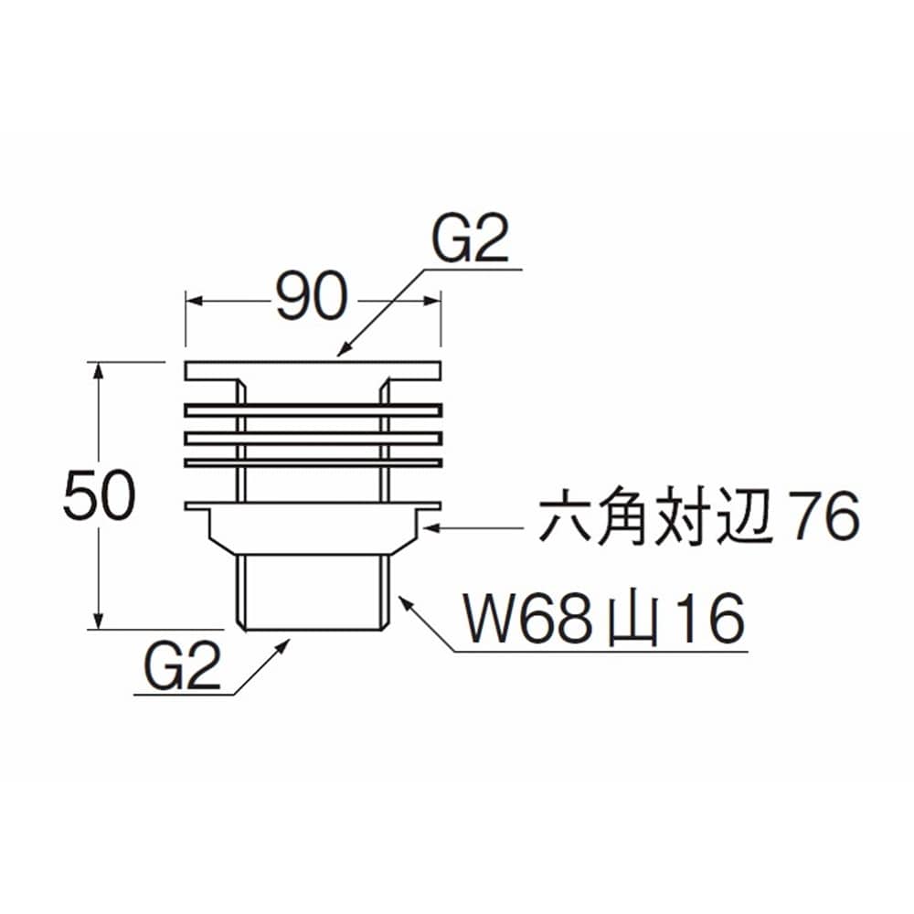 SANEI タンク取付金具H350-50 呼び50