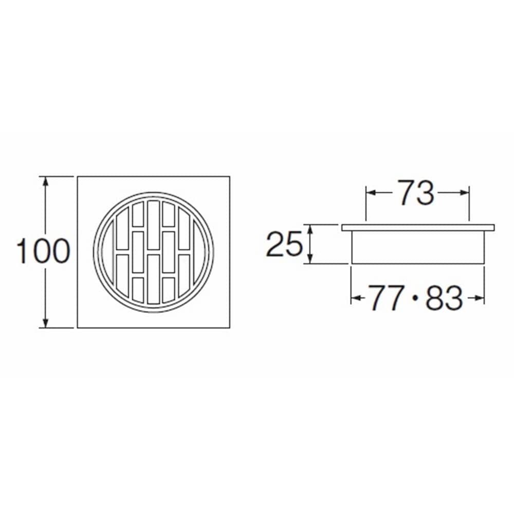 SANEI 兼用角目皿H480-75X100 100mm