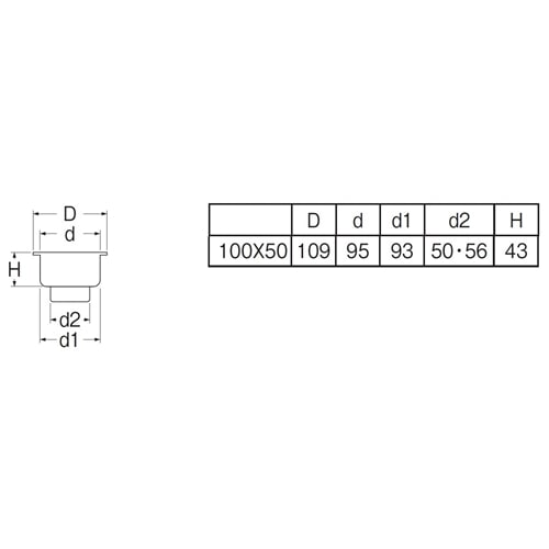 SANEI ステンレスワントラップH500-100X50 100Ｘ50mm