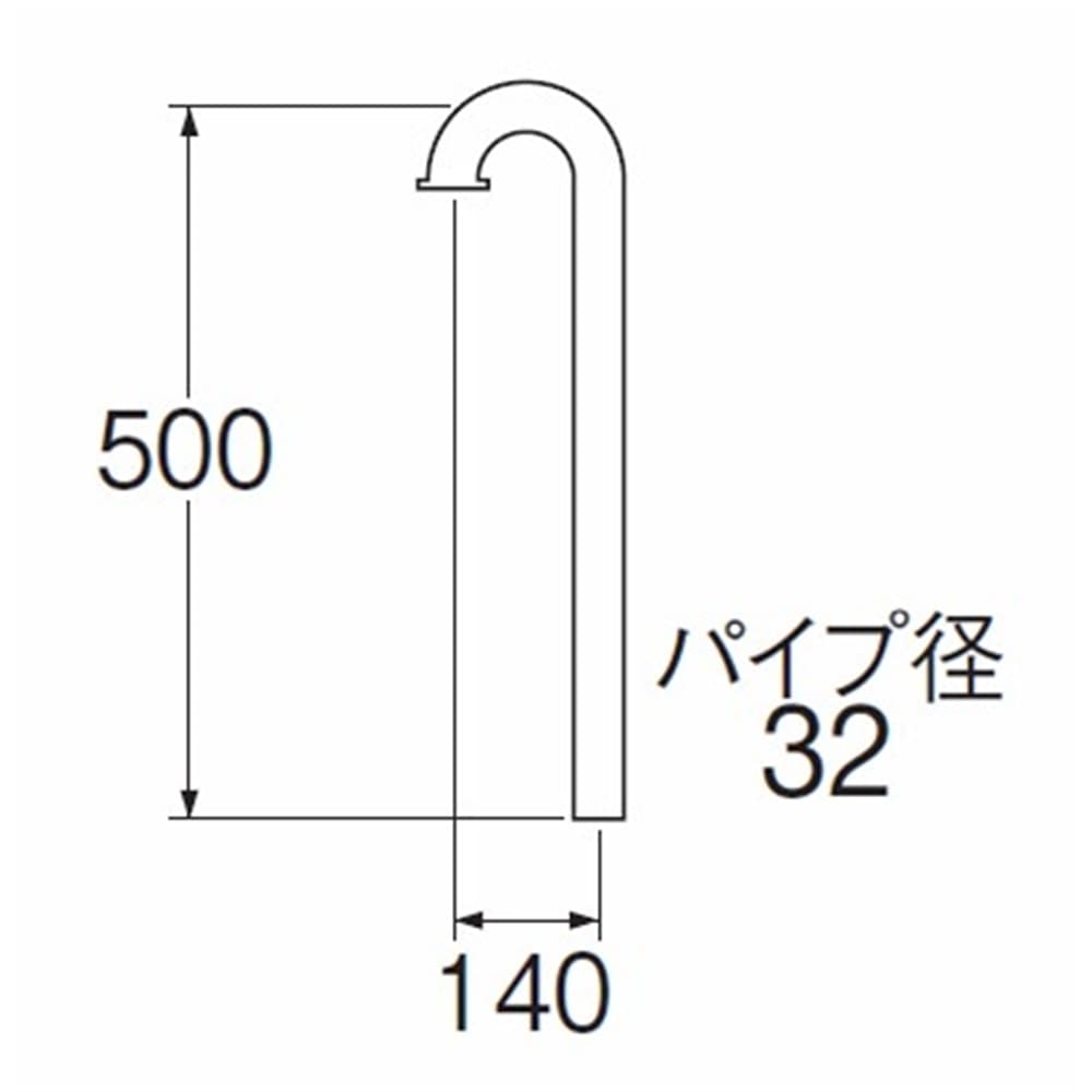 SANEI 幅広ＳパイプH70-660-32X140X500 32Ｘ140mm