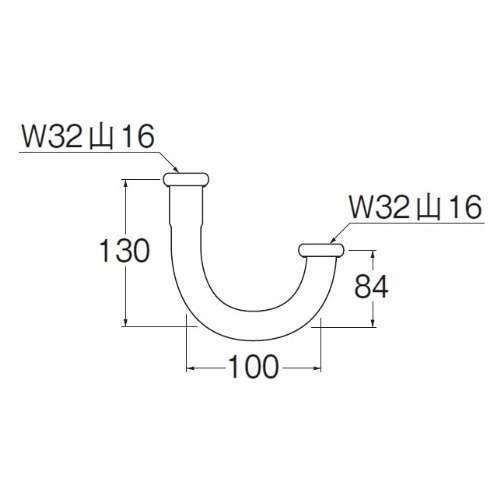 SANEI 幅広Ｕ管H70-670-25X100 25Ｘ100mm