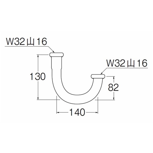 SANEI 幅広Ｕ管H70-670-25X140 25Ｘ140