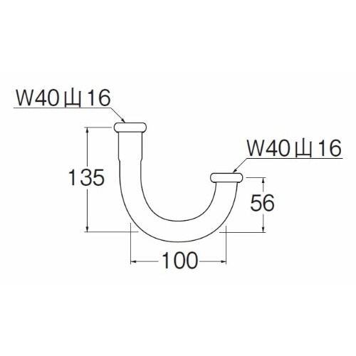 SANEI 幅広Ｕ管H70-670-32X100 32Ｘ100mm