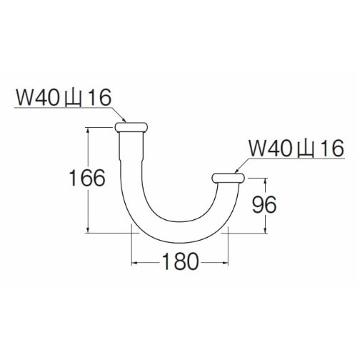 SANEI 幅広Ｕ管H70-670-32X180 32Ｘ180mm