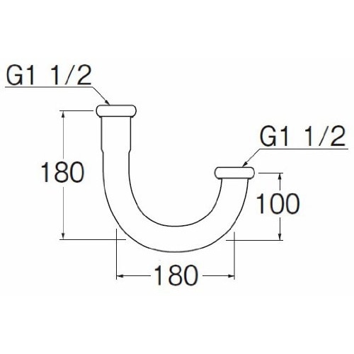 SANEI 幅広Ｕ管H70-670-38X180 38Ｘ180mm