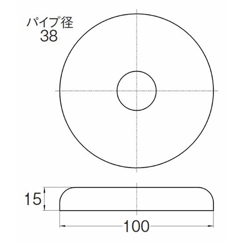 SANEI 幅広ワン座金H70-570-38X100X15 外径100mm用