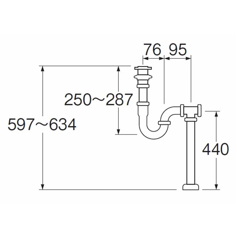 SANEI Ｓ・Ｐ兼用トラップH7010-32 パイプ径32mm