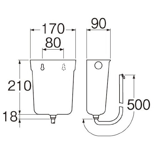 SANEI 水受容器（流し用）ドレン付H790 ドレン機能付