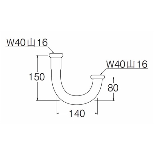 SANEI 幅広Ｕ管H70-670-32X140 32Ｘ140