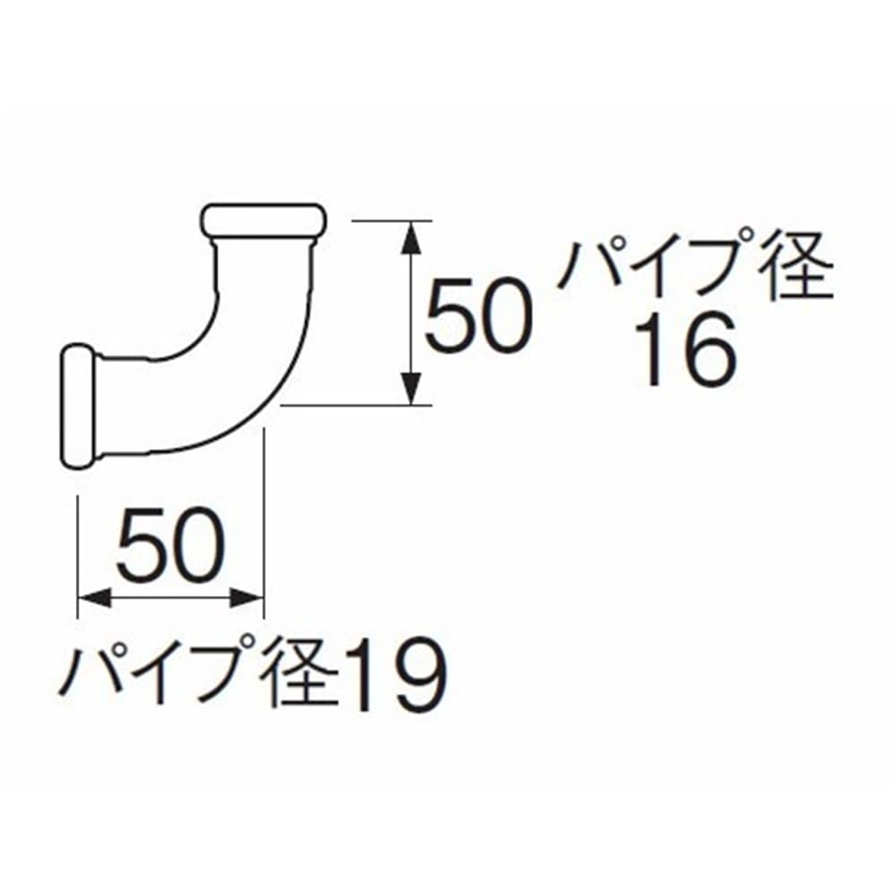 SANEI 洗浄管連結異径エルボH80-4-16X19 16Ｘ19mm