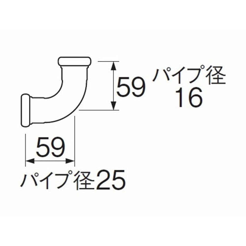 SANEI 洗浄管連結異径エルボH80-4-16X25 16Ｘ25mm