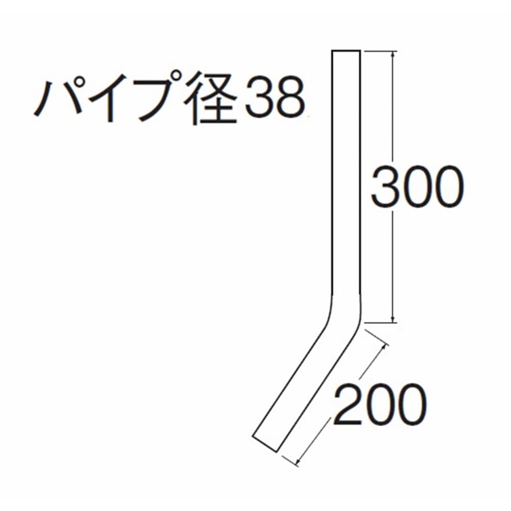 SANEI ４５゜洗浄管上部H81-2-45-38X200X300 38Ｘ200mm