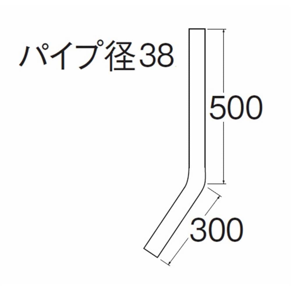 SANEI ４５゜洗浄管上部H81-2-45-38X300X500 38Ｘ300mm