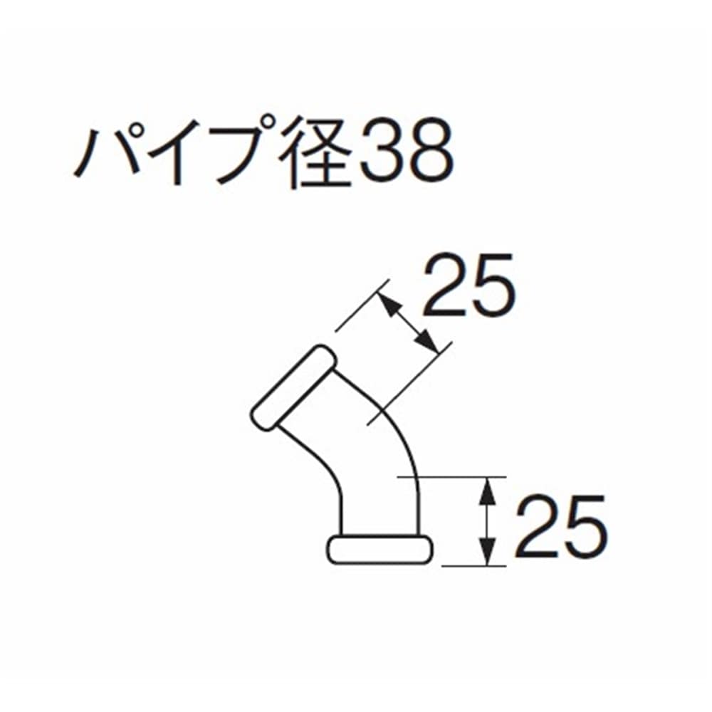 SANEI 洗浄管連結４５゜エルボH81-4-45-38 38mm用