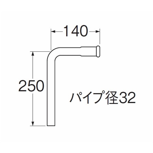 SANEI ロータンク洗浄管下部３２ｍｍH80-1-A