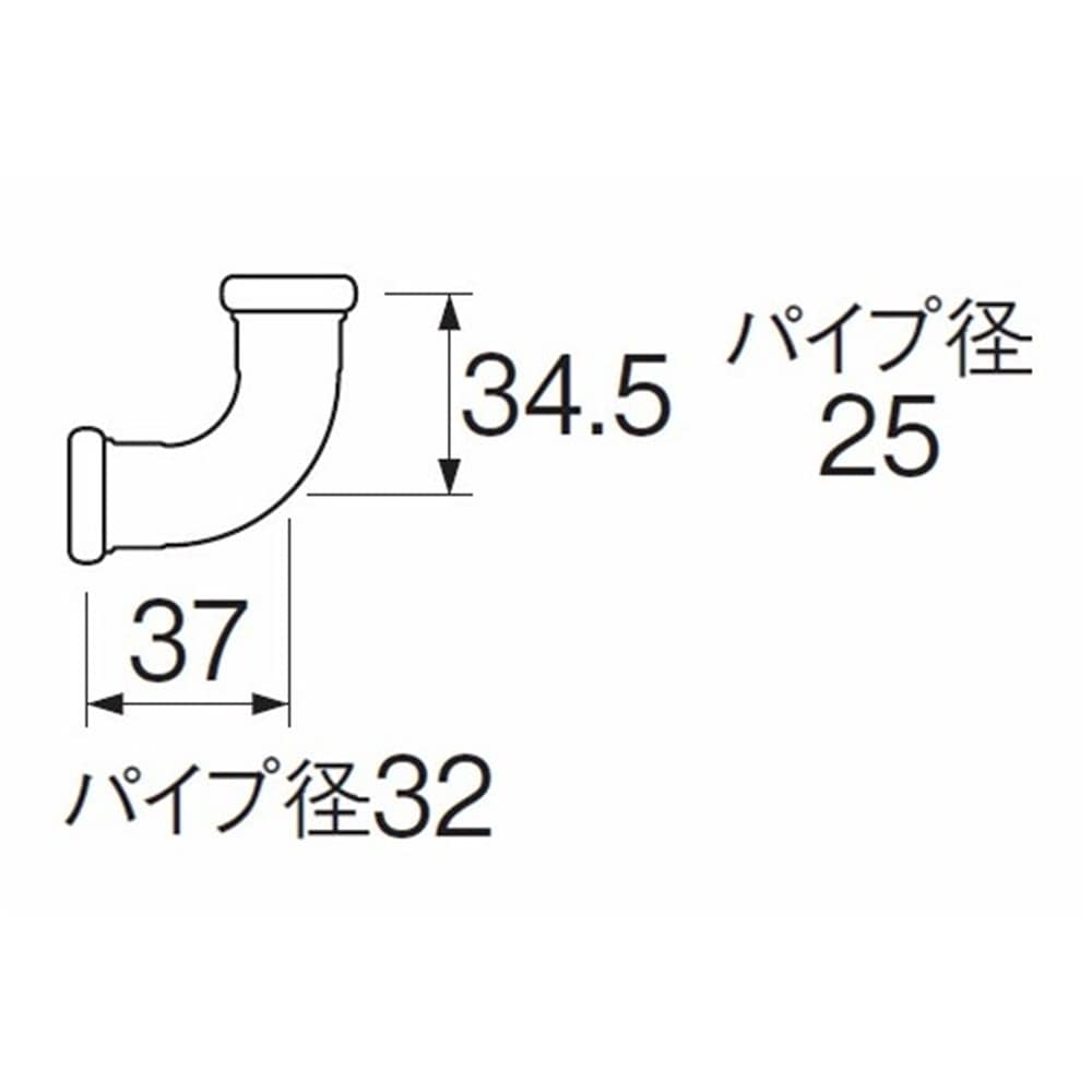 SANEI 洗浄管連結エルボH80-4-25X32 25Ｘ32mm