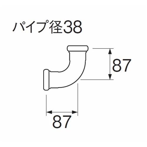 SANEI 洗浄管連結エルボH81-4-38 38mm